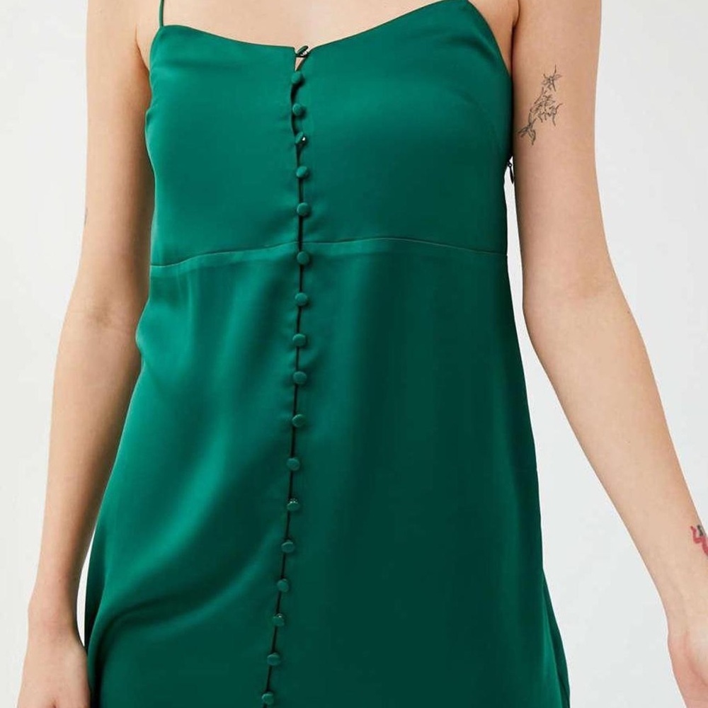 Urban Outfitters Deep Green Mini Dress with Buttons